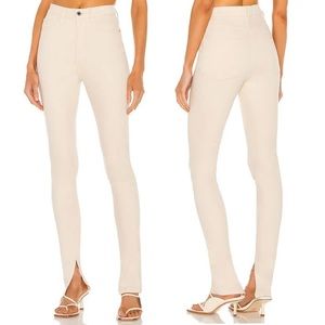 WeWoreWhat High Waist Slit Hem Skinny Jeans